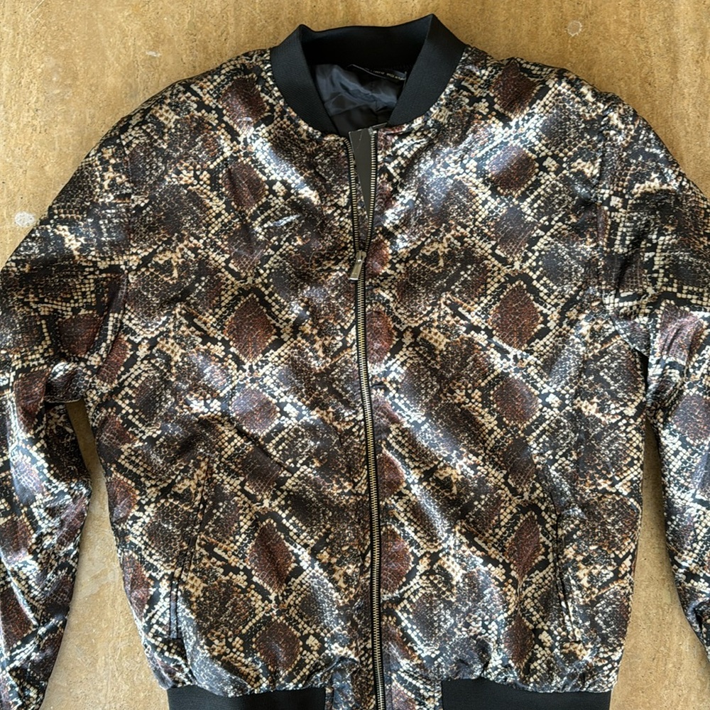Zara man snake print bomber jacket